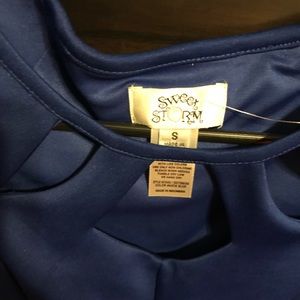 Blue fit and flare dress